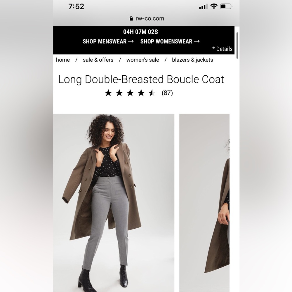 ISO : looking for this Rw&Co coat in size xxs , any colour ! Thank you!